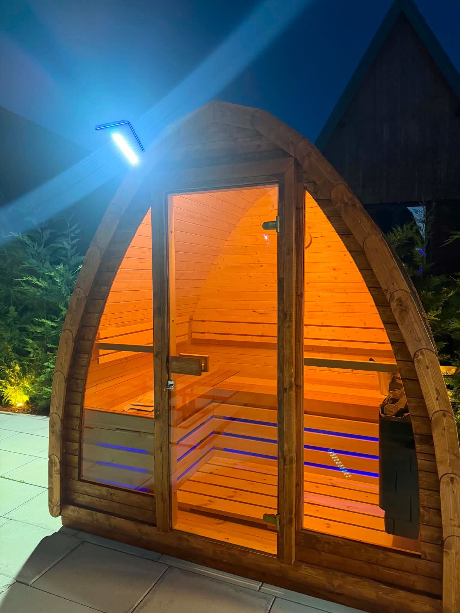 Kim's Jacuzzi hot tub with cedar wood surround during professional installation